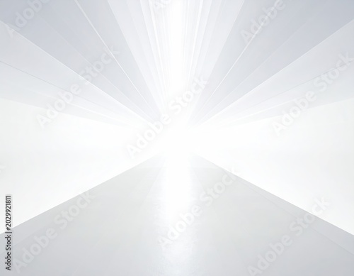 Bright white light explodes outward from a vanishing point, creating a radiant tunnel effect