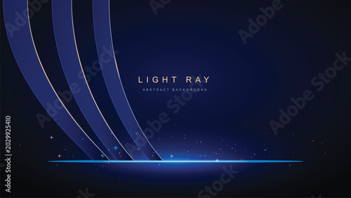 Foto Abstract background with blue curved lines and glowing light particles, modern t