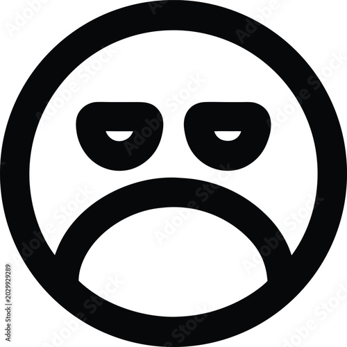Fotografie Black sad face droopy eyes, downturned mouth white emotion