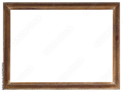 Wooden picture frame in PNG format on a transparent background.