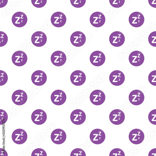 Quadro su tela Repeating purple zzz symbols create a seamless pattern for sleep concepts