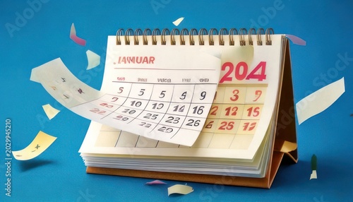 Calendar with pages turning, symbolizing time passing and deadlines.