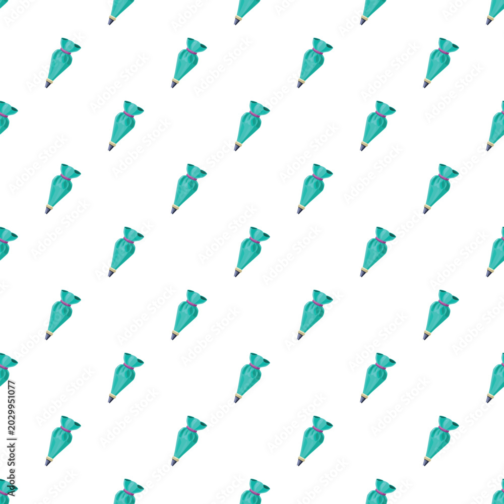 Fototapeta premium Pastry piping bags filled with icing forming a decorative repeating pattern