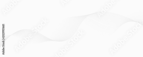 Abstract vector banner with grey wavy lines