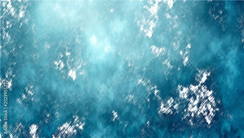 Canvas Print Abstract texture of turquoise water with white foam and light reflection with aerial view of ocean and abstract background