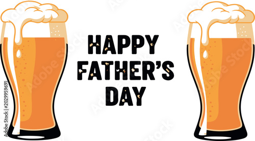 Valokuva glass of beer on dark background happy father's day