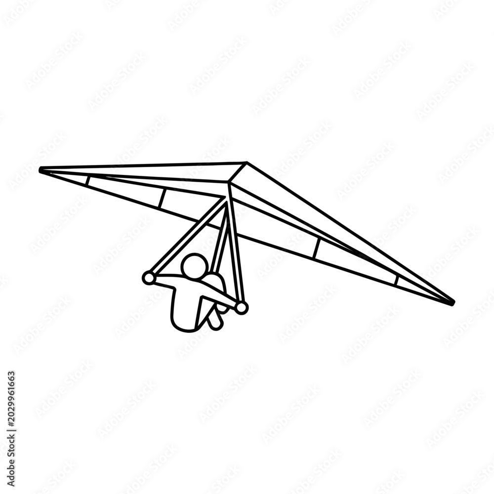 Fototapeta premium Hand holding paper airplane vector line art illustration