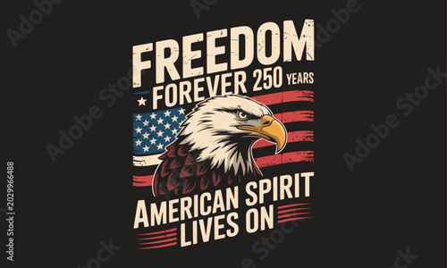 Bild auf Leinwand Bald Eagle with American Flag Background Symbolizing Freedom and Patriotism in D