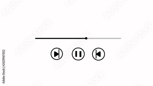 black video and audio music play button animation icon . Play button animation icon concept.Video and audio music play button animation icon on white background.