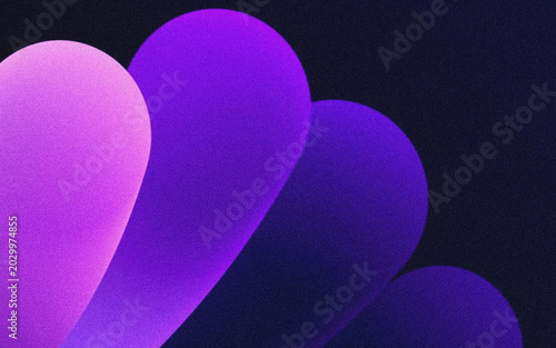 Tableau sur toile Three floating heart shapes in purple hues
