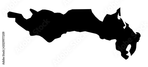 Tableau sur toile A contour map of Rovigo. Italian province silhouette