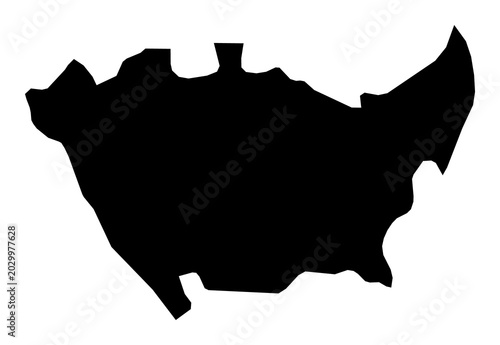Εκτύπωση καμβά A contour map of Milan. Italian province silhouette