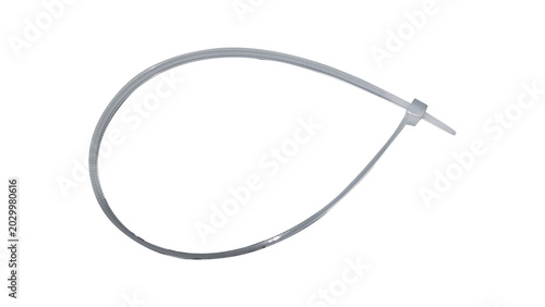 Tableau sur toile Nylon cable tie with grip for secure fastening in a transparent background