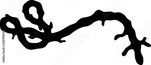 marburg virus filament strand silhouette vector illustration for medical research or educational use