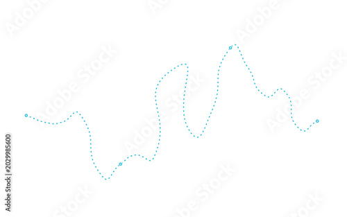 Fotografía A blue dotted line graph showing fluctuating data trends on a white background