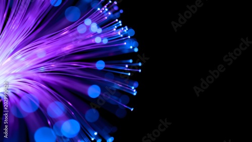 Fiber optics glowing light strands