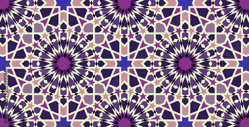 Foto Colorful Islamic ornament detailed design – Moroccan traditional zellige inspira