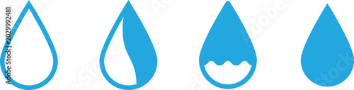 Water drop icon. Droplet symbol. Vector isolated sign.