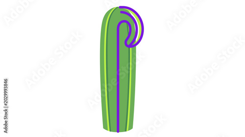 Fresh emerald aloe vera plant sketched in a slim rescalable contour outline with adjustable path thickness — a clean, versatile botanical motif for herbal wellness products, skincare packaging,