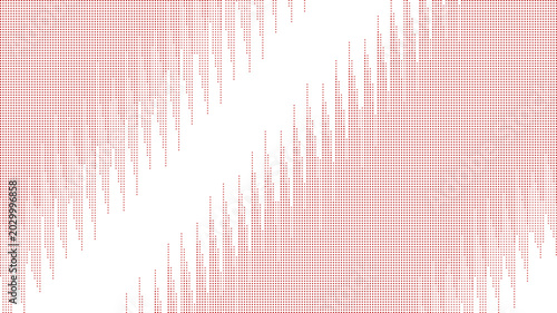 Foto Abstract red halftone background with diagonal wavy dotted pattern and transparent checkered texture for modern graphic design