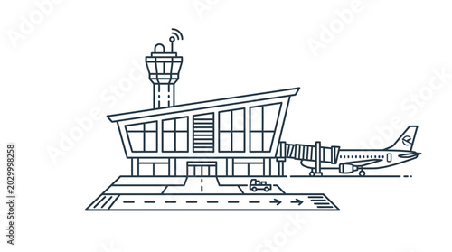 Cuadro en lienzo Airplane Terminal Building Airport Structure.