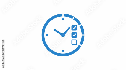 Photos Blue Clock Face With Checkmarks.