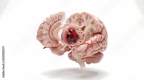Obraz na płótnie Cerebral Aneurysm Bleeding Within Brain
