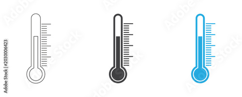 Foto thermometer icon set vector illustration
