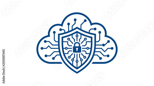 Photography Cloud Security Shield with Lock.