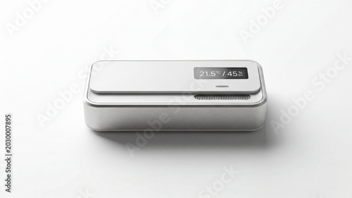 Modern white electronic device isolated on white surface studio shot