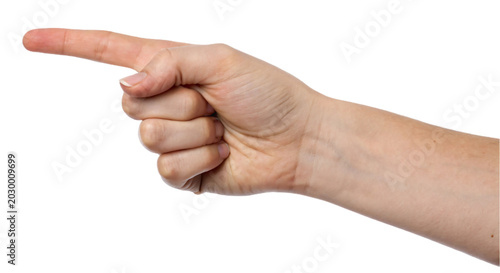 Quadro su tela Hand pointing finger gesture direction.