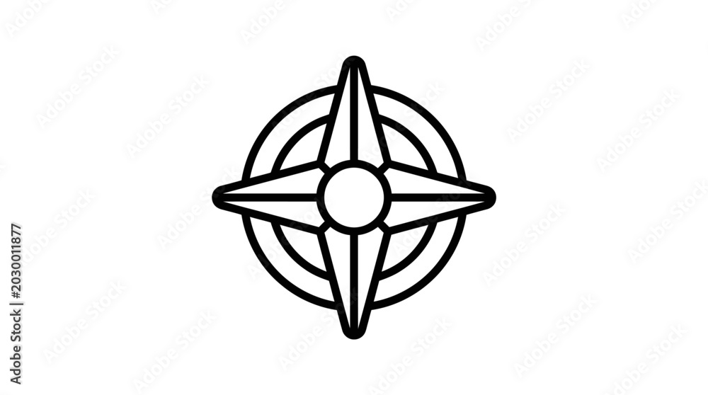 Fototapeta premium Compass Navigation Symbol Icon Design.