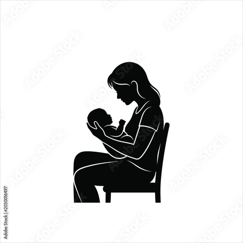 Fotografie mother holding baby silhouette
