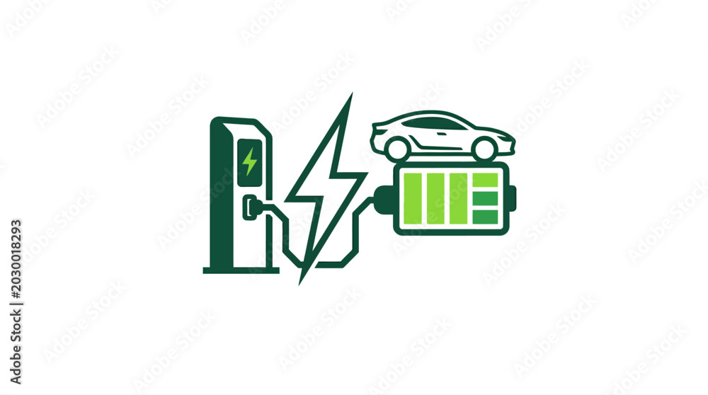 Fototapeta premium Electric Vehicle Charging Station Icon.
