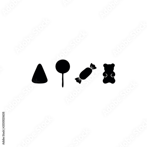 Halloween candy set silhouette icon vector illustration.
