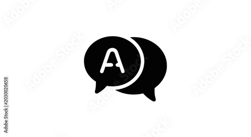Black and white speech bubbles icon.