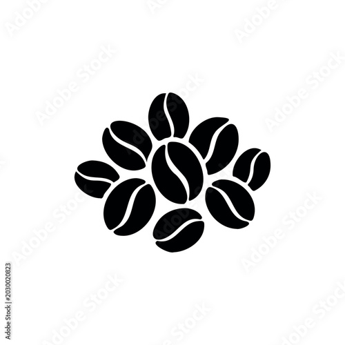 Coffee beans silhouette icon vector illustration.