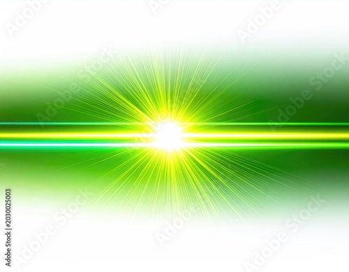 Intense white and yellow starburst on a vibrant green gradient