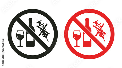 Bild auf Leinwand Signs indicate no drinking and smoking allowed here indoors