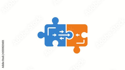 Jigsaw puzzle pieces connect together.