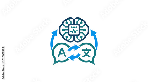 Bild auf Leinwand Language Translation Communication Symbol Icon.