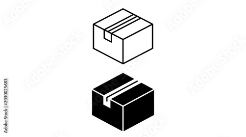 Photos Two boxes are floating in the air, one black and one white.