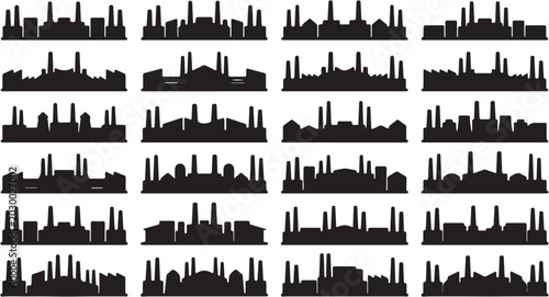 Schilderij op canvas City Skyline Silhouette Urban Landscape.