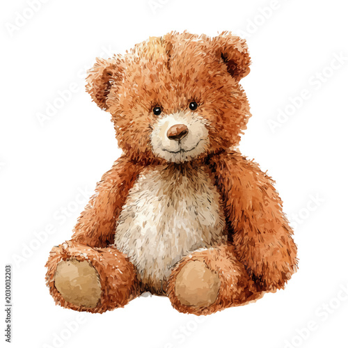 Tableau sur toile Teddy watercolor artwork, high-quality professional vector illustration isolated on a white background