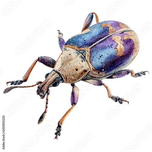 фотографія Weevil watercolor vector, hand-painted style, high-quality illustration isolated on white background