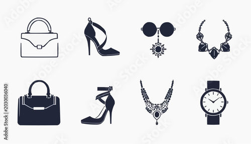 set of female accessories