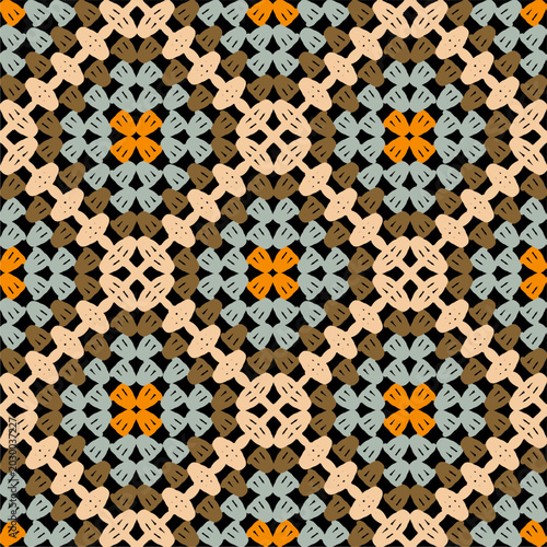 Pattern with crochet granny square wallpaper handmade decorative art design print	