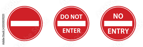 Foto No entry sign icon representing forbidden access, restricted zone warning and sa