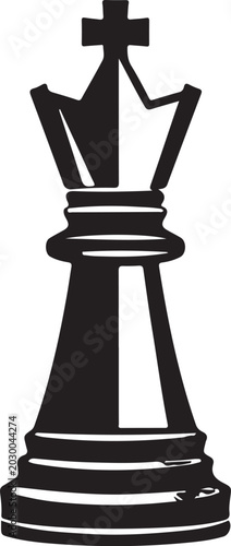 Chess king horse silhouette on white background