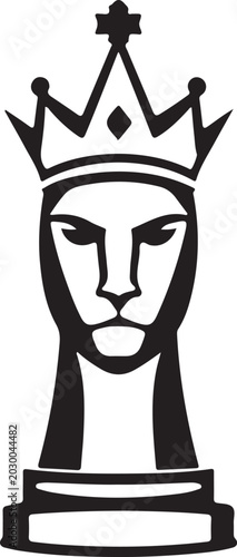 Chess king horse silhouette on white background